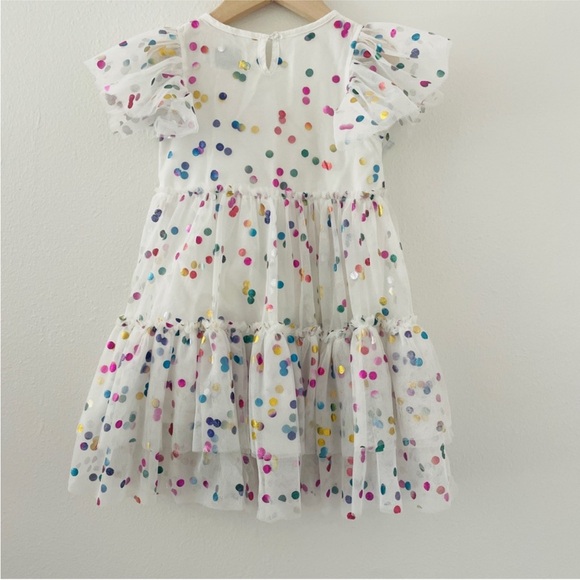 Lola + The Boys FOIL POLKA DOT TULLE DRESS - Picture 2 of 4